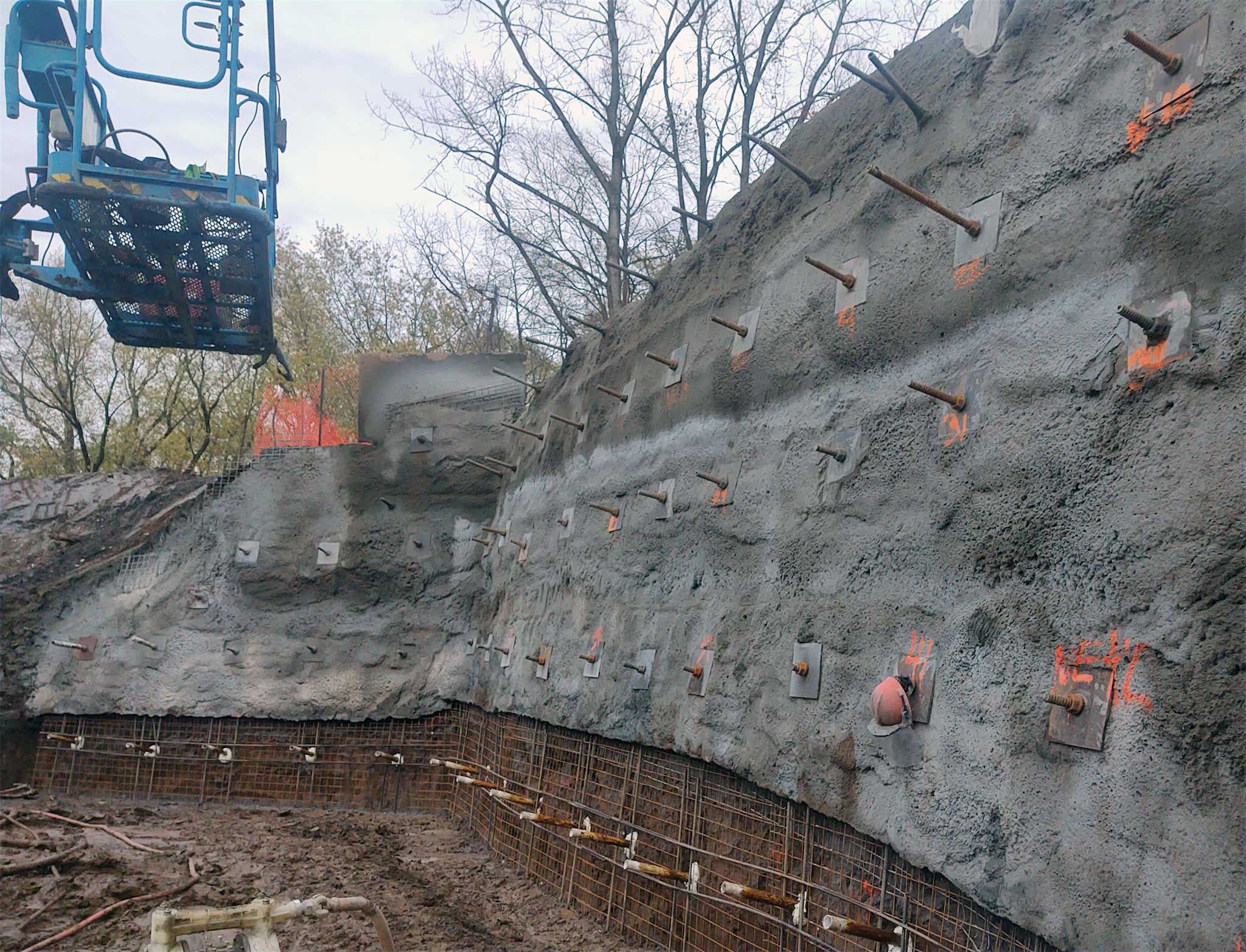 Empire Trail Tunnel Soil Nails and Shotcrete