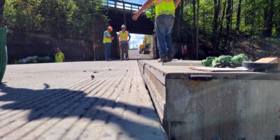 Composite Steel Bridge with Reinforced Concrete Deck Erection on Dow Road Bridge Over Bidwells Creek